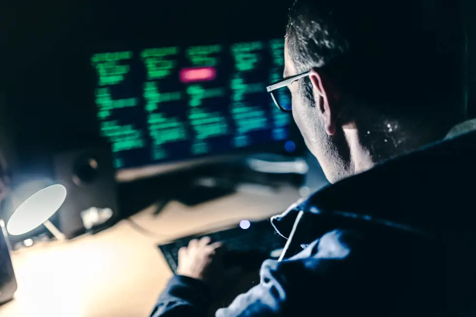 Hacker on computer Hacker on computer